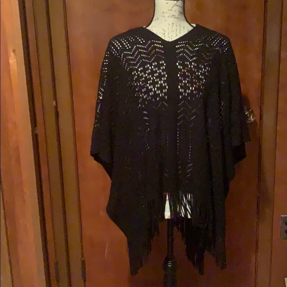 NWT Black Poncho